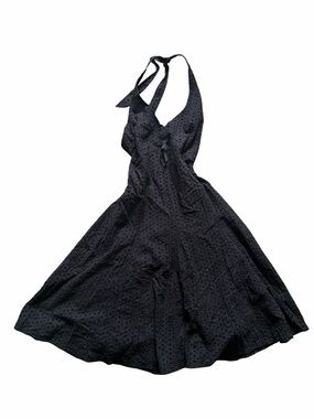 Sandra Darren Black One-Shoulder Eyelet Dress